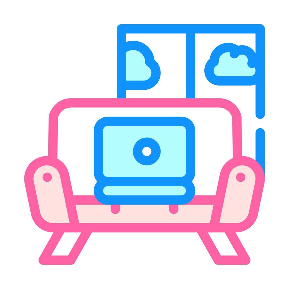 working on couch color icon vector illustration