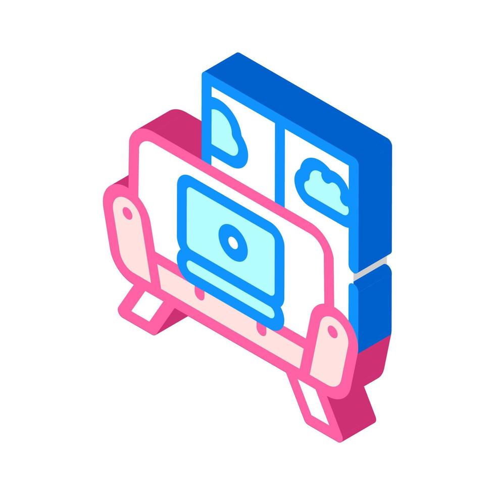 working on couch isometric icon vector illustration