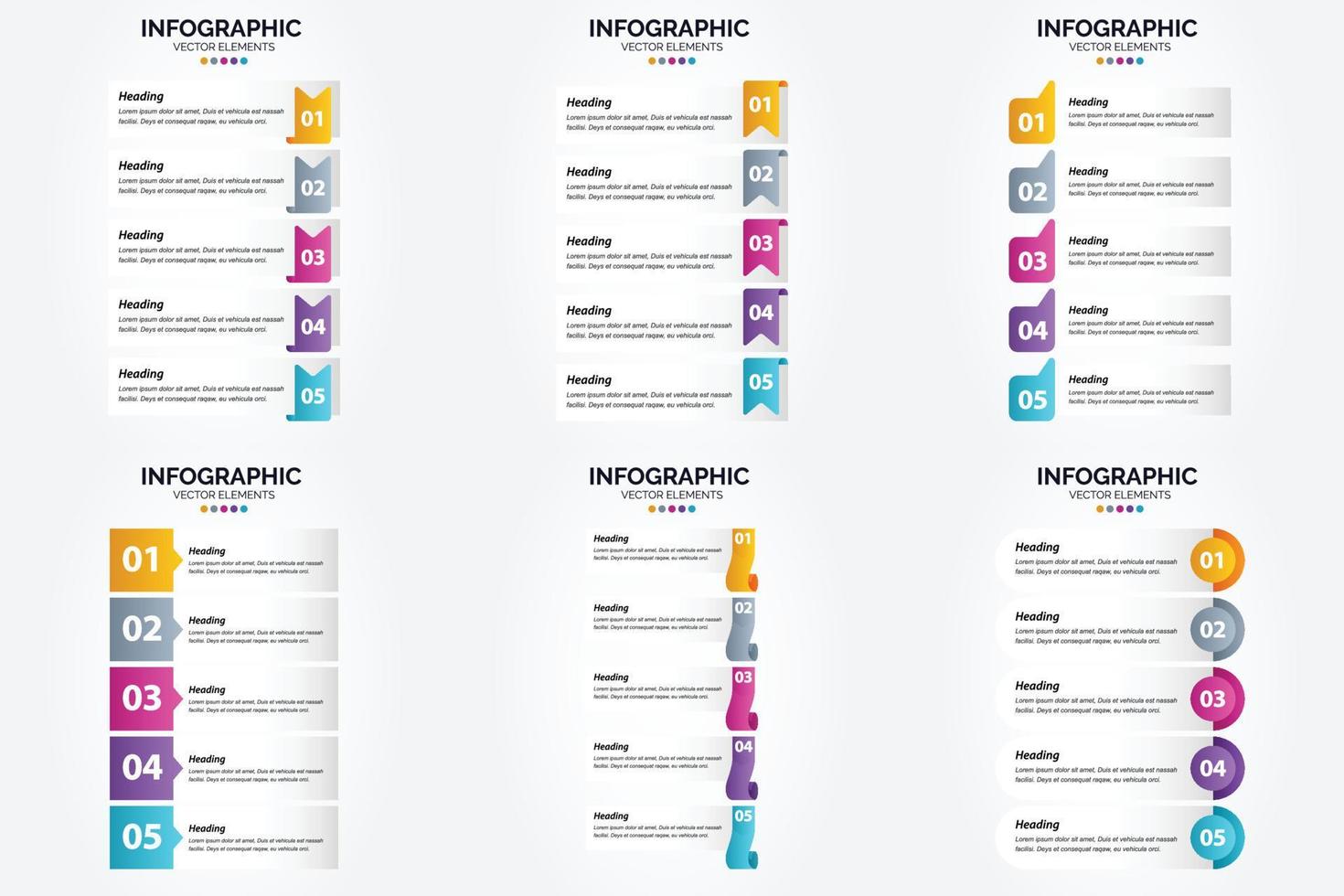 ilustración vectorial infografía conjunto de diseño plano para folleto publicitario y revista vector