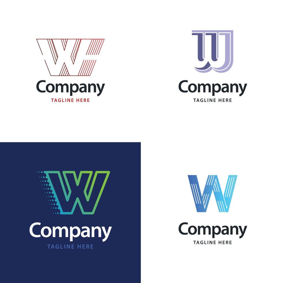 Letter W Big Logo Pack Design Creative Modern logos design for your business vector