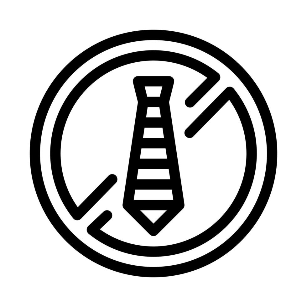 tie crossed out mark icon vector outline illustration