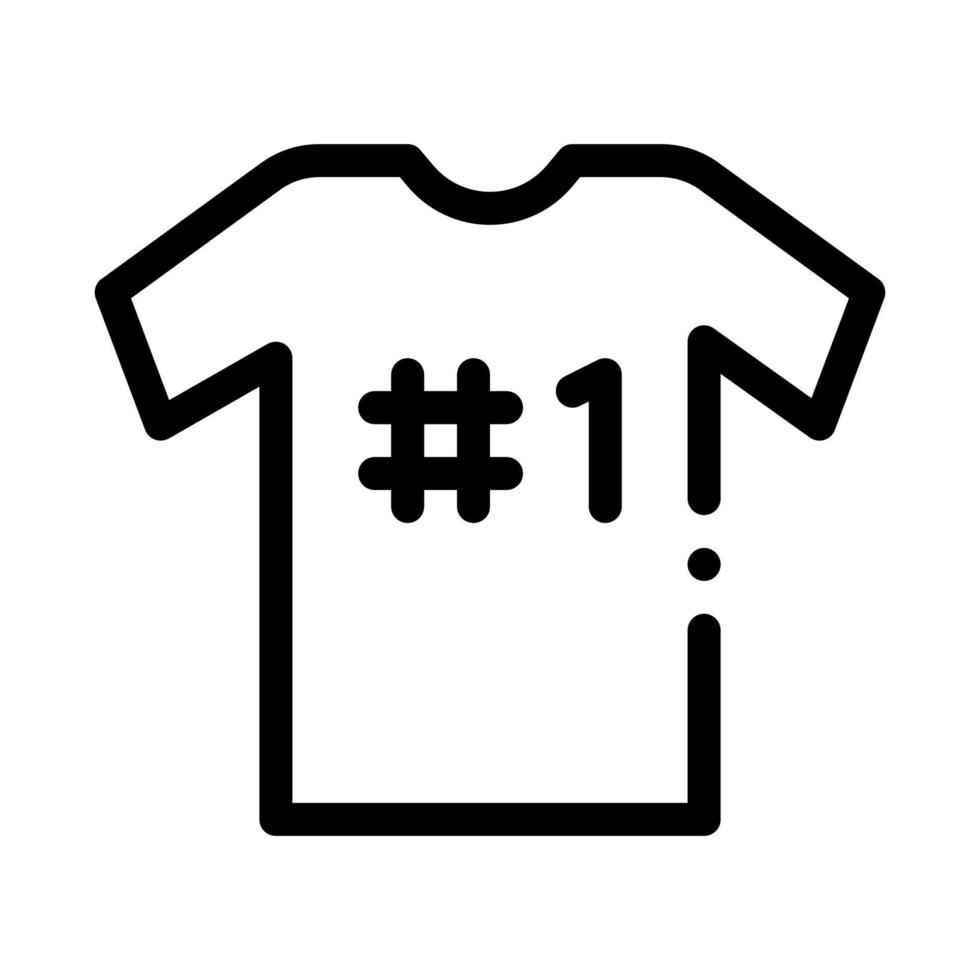 T-shirt Number Icon Vector Outline Illustration