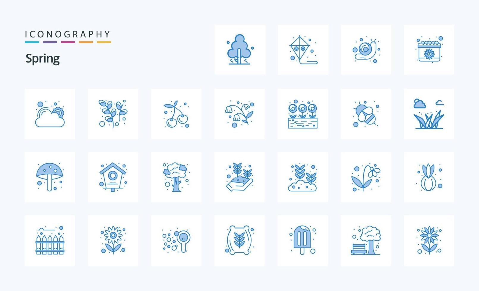 25 Spring Blue icon pack vector