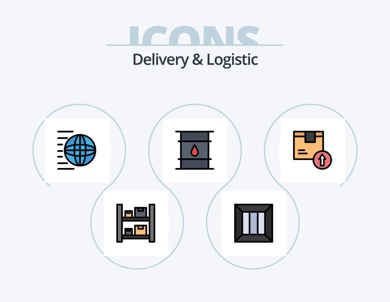 Delivery And Logistic Line Filled Icon Pack 5 Icon Design. wood. logistic. warehouse. payment. delivery vector