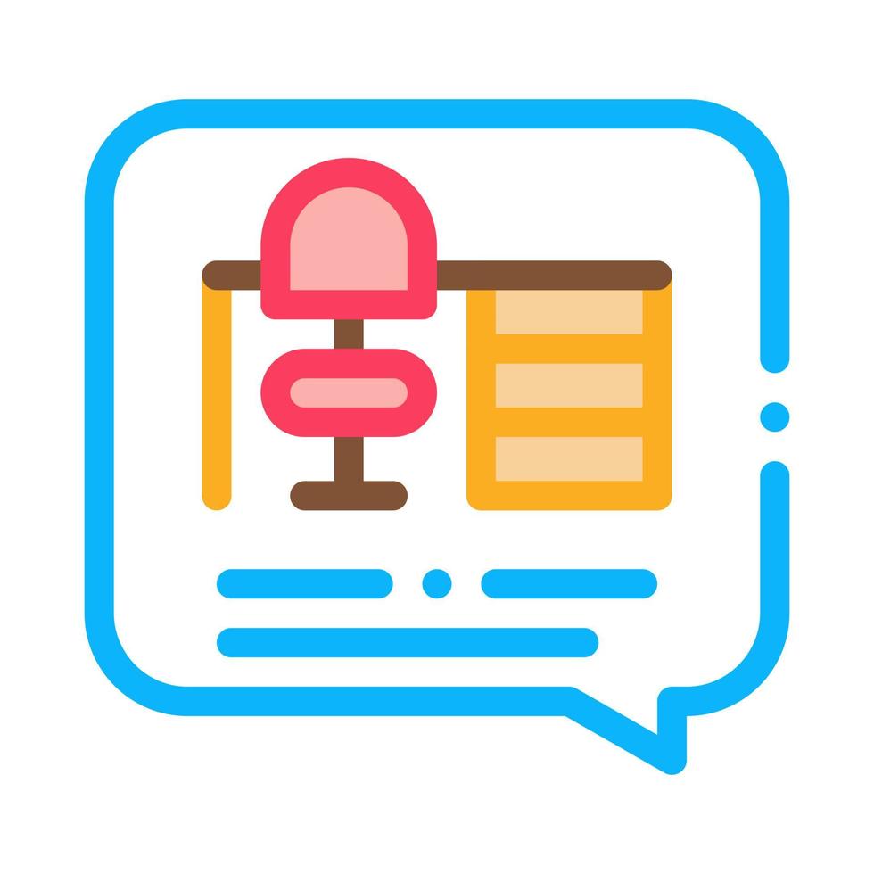 table and chair quote frame icon vector outline illustration