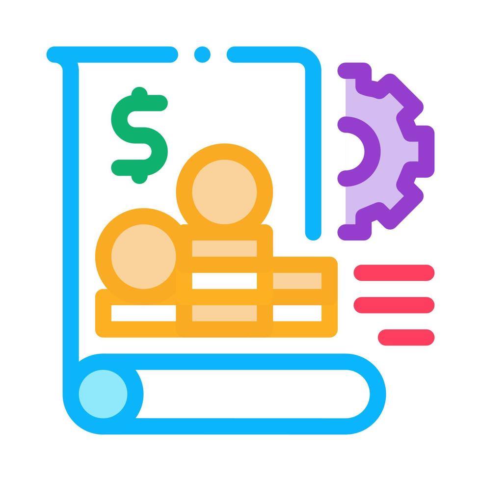 financial report icon vector outline illustration