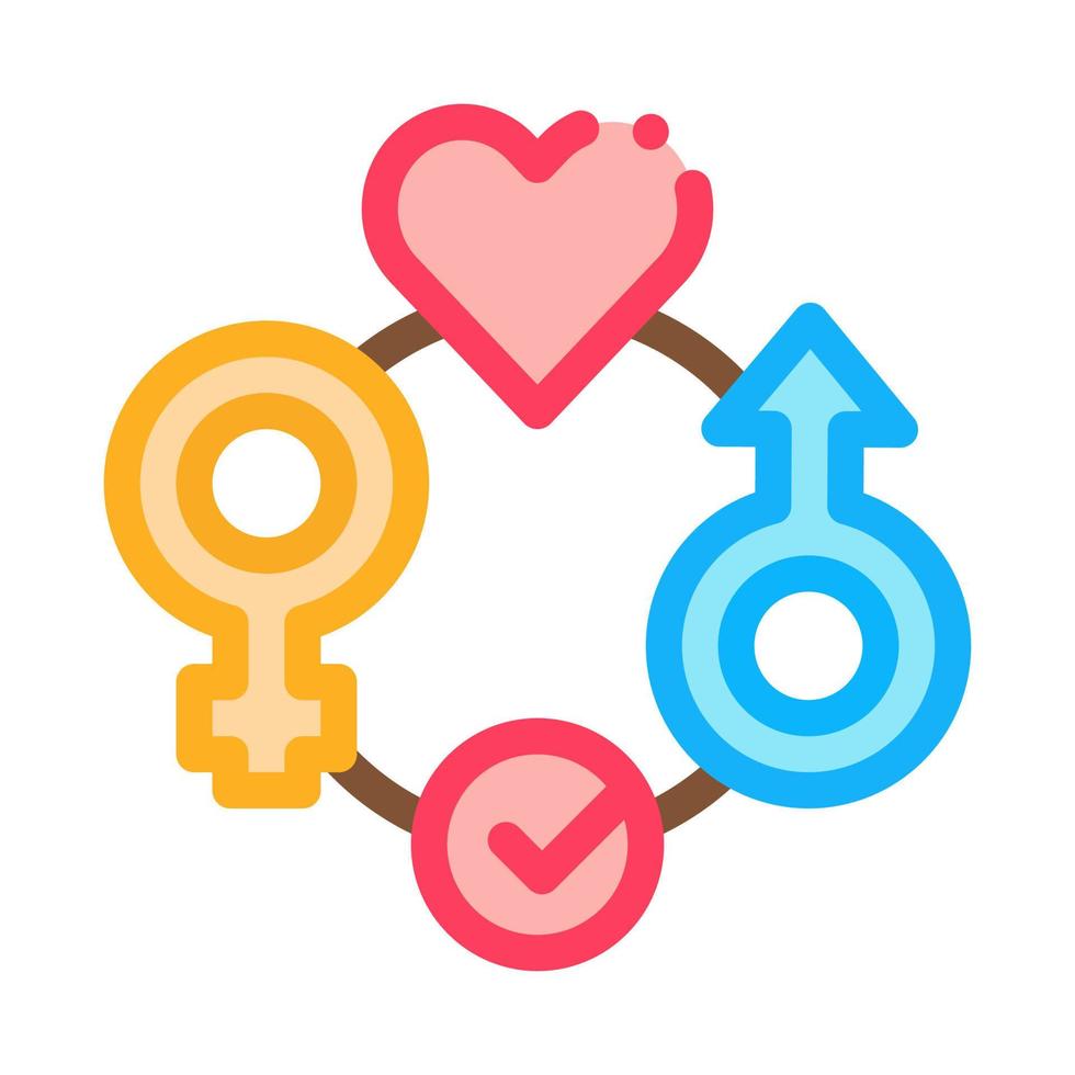 ilustración de contorno de vector de icono de tolerancia de género