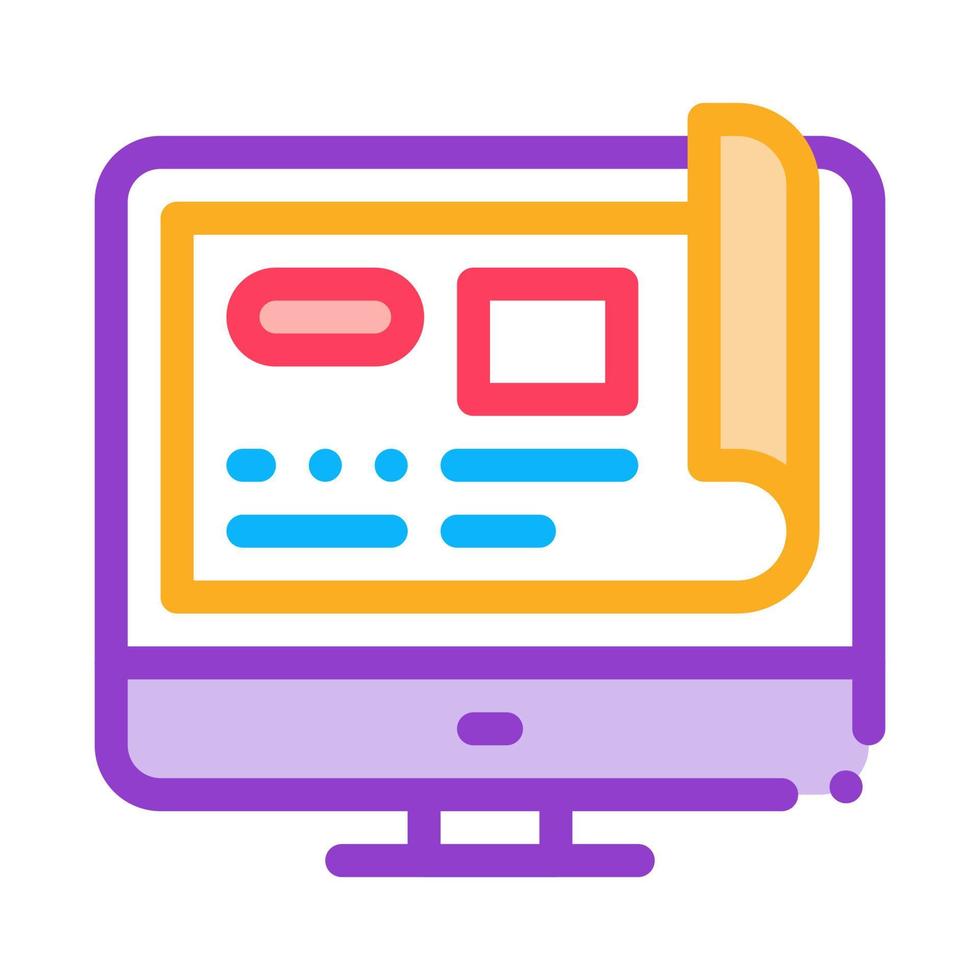 web site project icon vector outline illustration
