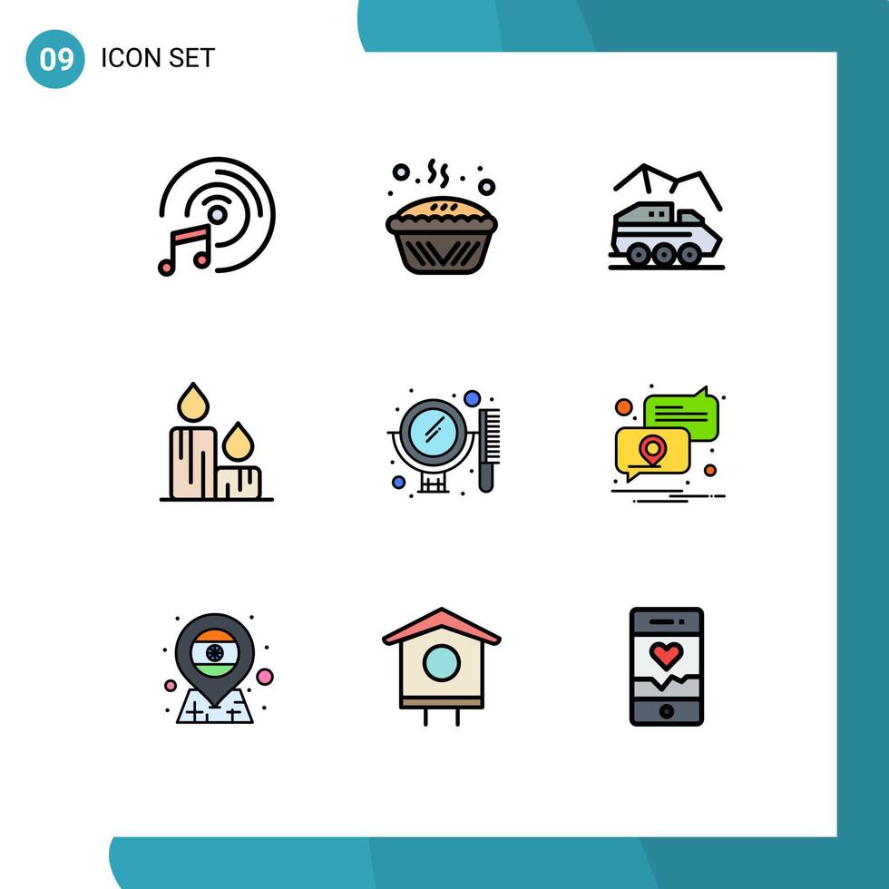 Set of 9 Modern UI Icons Symbols Signs for beauty easter exploration fire transport Editable Vector Design Elements