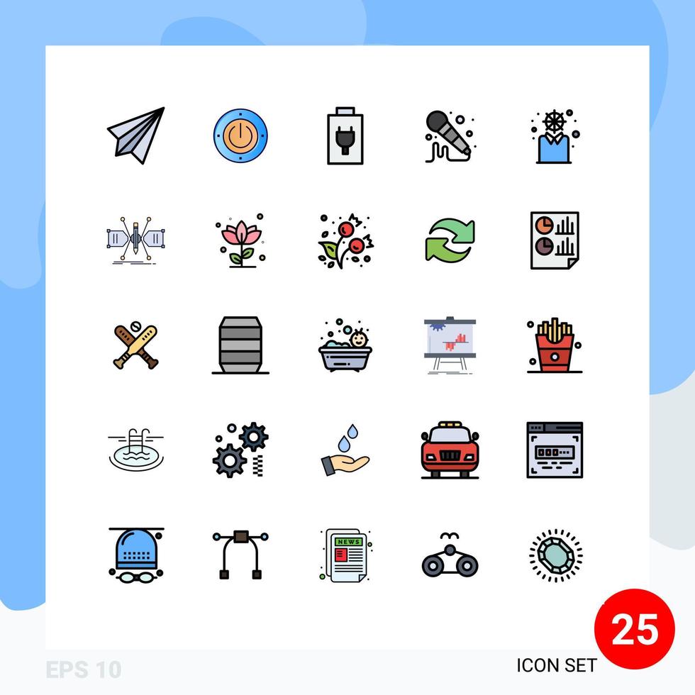 Set of 25 Modern UI Icons Symbols Signs for modern business computing sound mic Editable Vector Design Elements