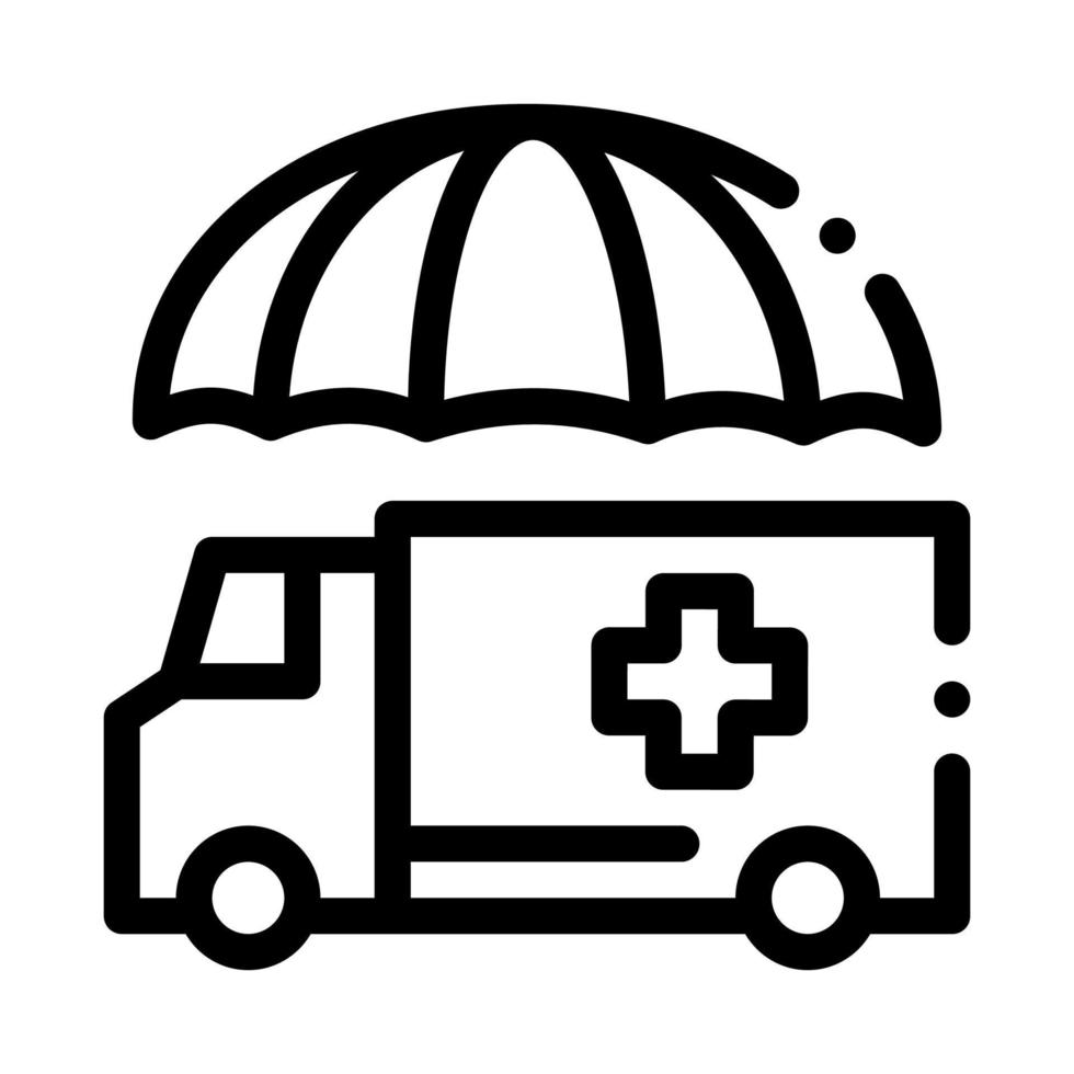 ilustración de contorno de vector de icono de coche de ambulancia de emergencia