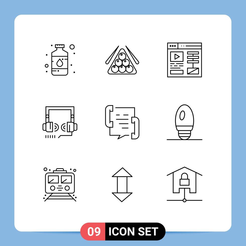 Universal Icon Symbols Group of 9 Modern Outlines of call seo pool optimization web Editable Vector Design Elements