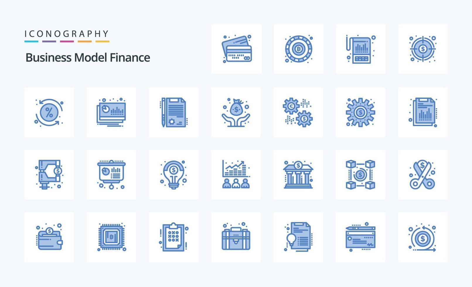 25 Finance Blue icon pack vector