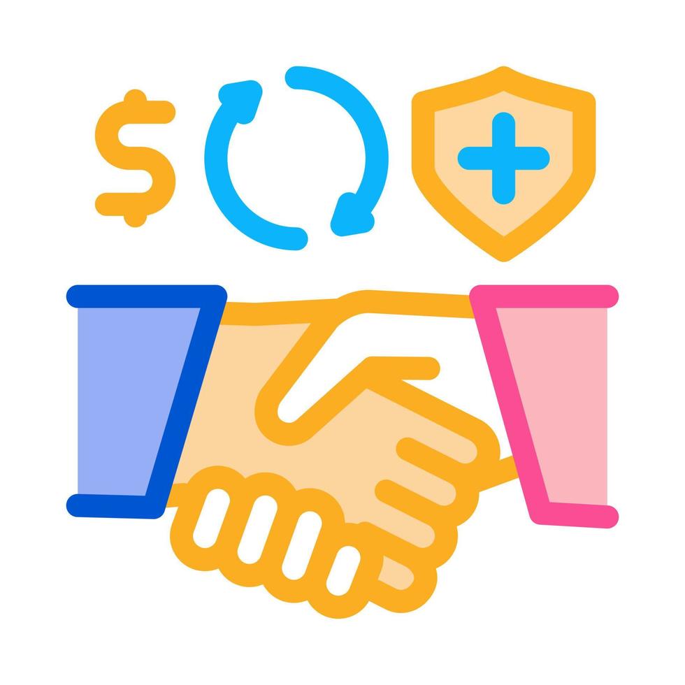health insurance buy handshake icon vector outline illustration