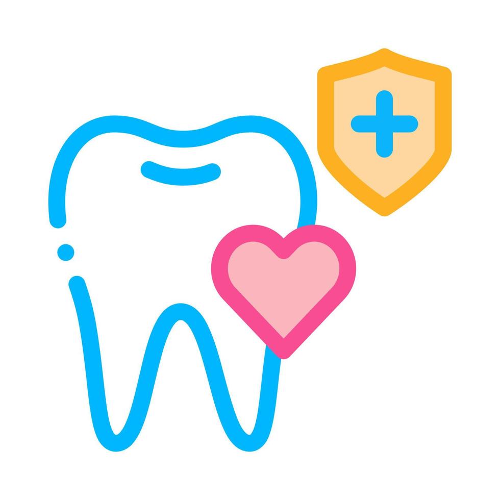 dentist teeth insurance icon vector outline illustration