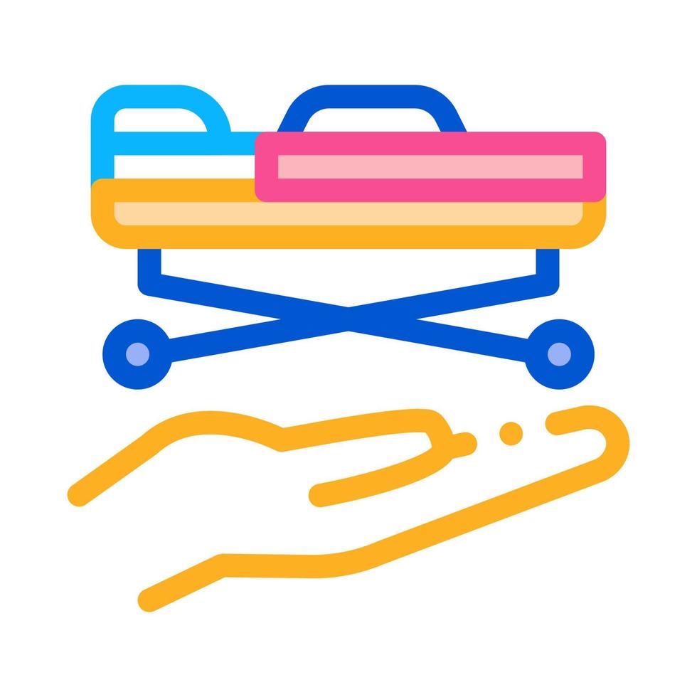 stretcher on hand icon vector outline illustration