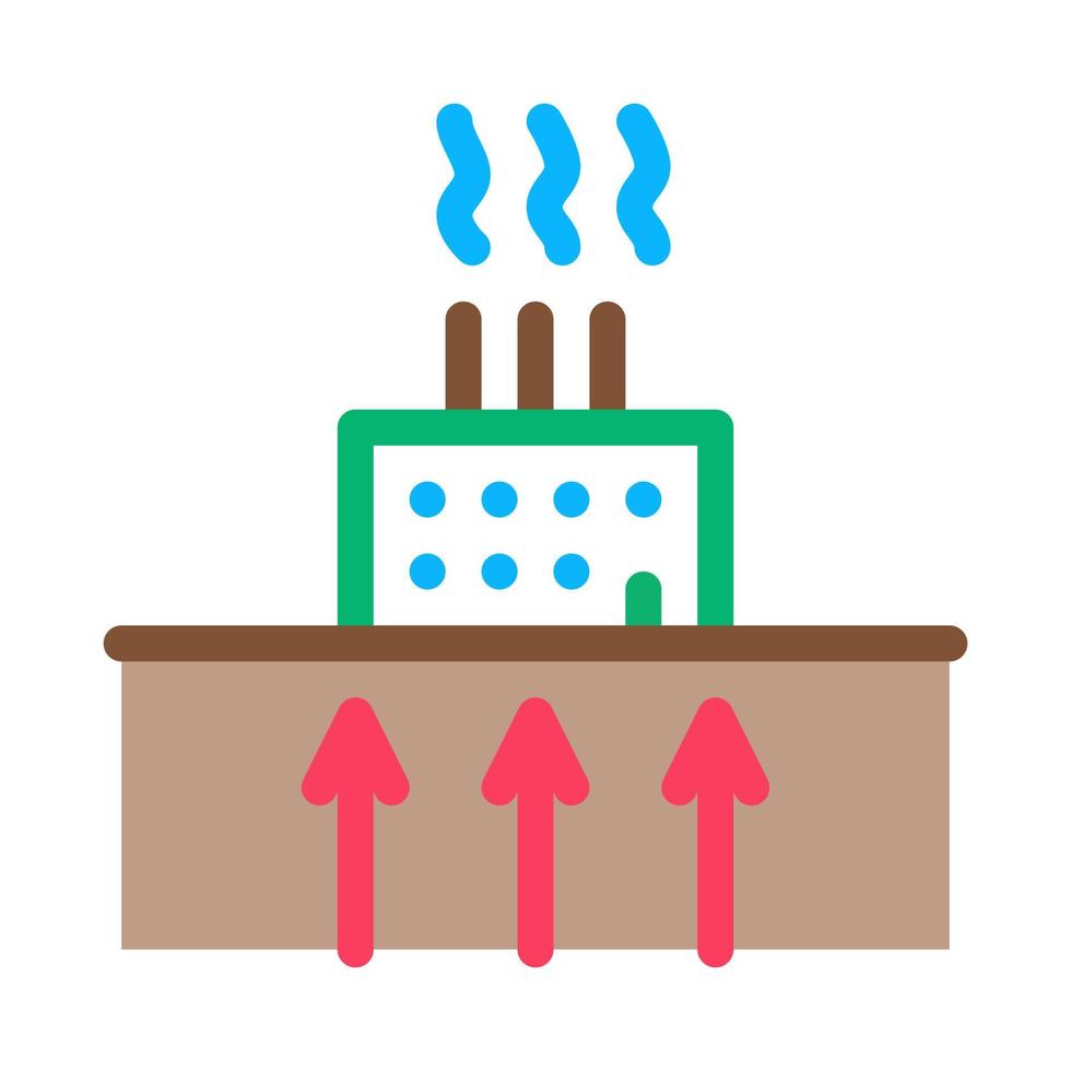 ilustración de contorno de vector de icono de fábrica de calefacción geotérmica