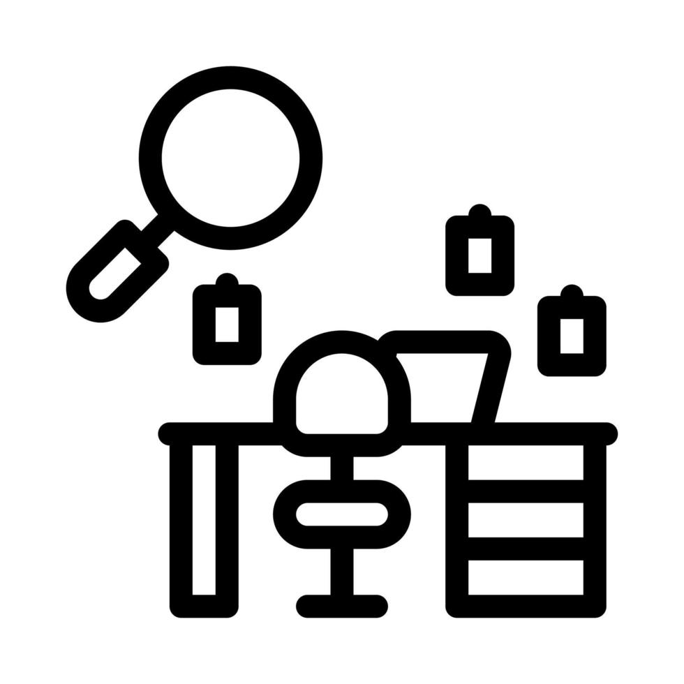 office workplace research icon vector outline illustration
