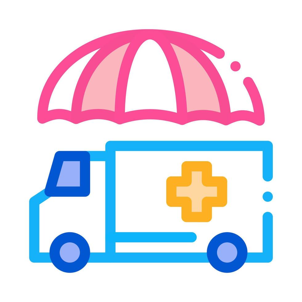 ilustración de contorno de vector de icono de coche de ambulancia de emergencia