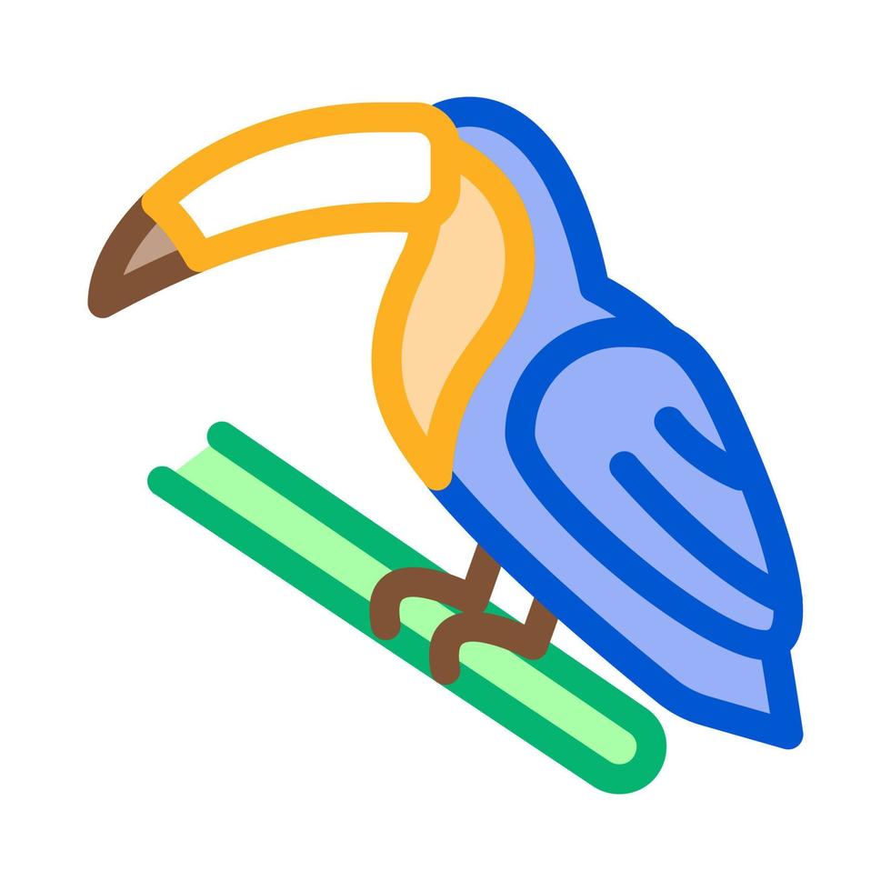 toucan bird icon vector outline symbol illustration