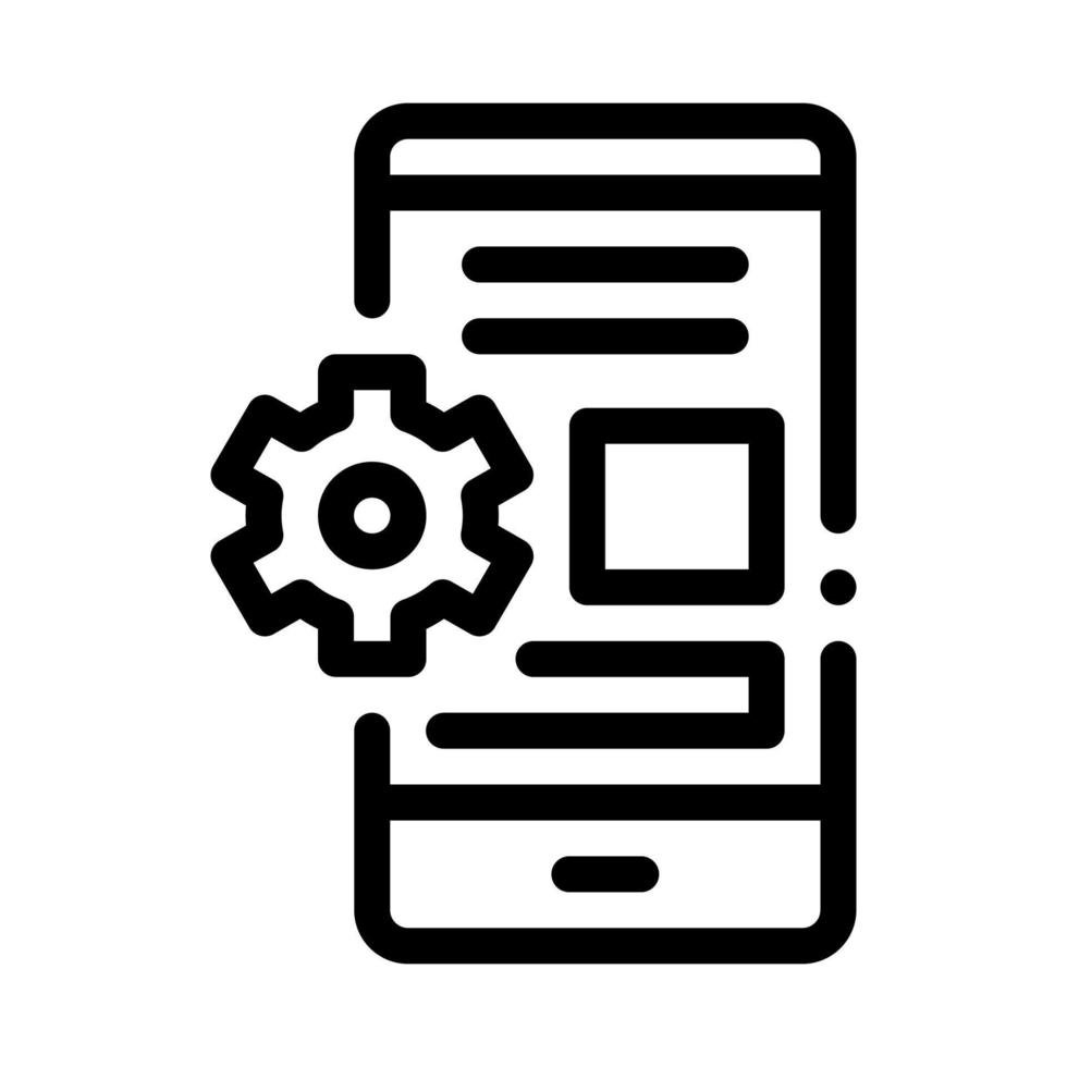 web site adaptive for phone icon vector outline illustration