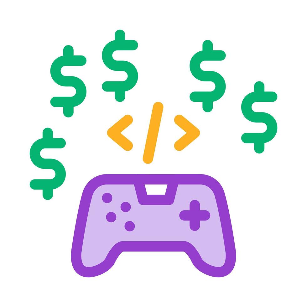 game coding and sell icon vector outline illustration