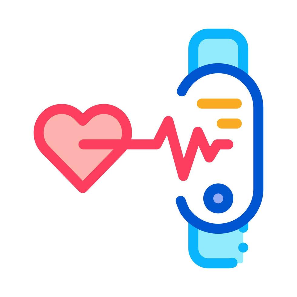 ilustración de contorno de vector de icono de latido de corazón de pulsera de fitness