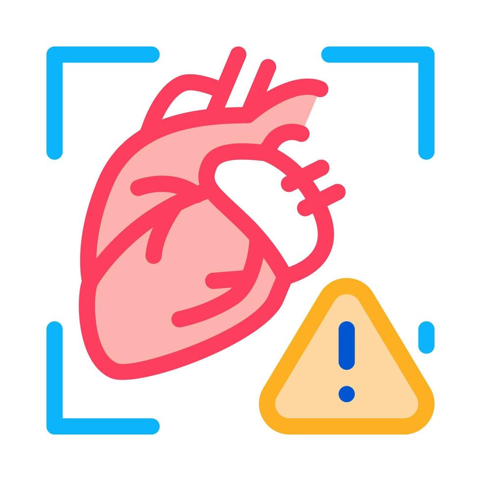 heart disease attention icon vector outline illustration