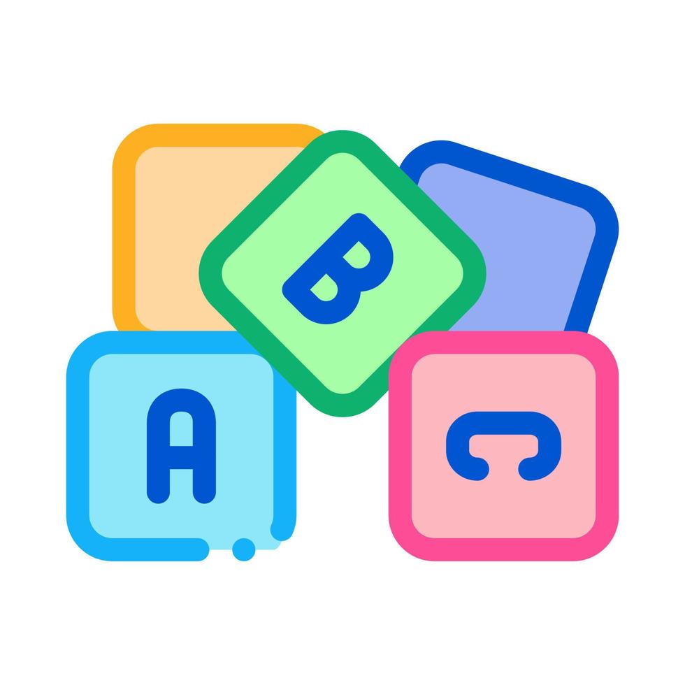 preschool education alphabet blocks icon vector outline illustration
