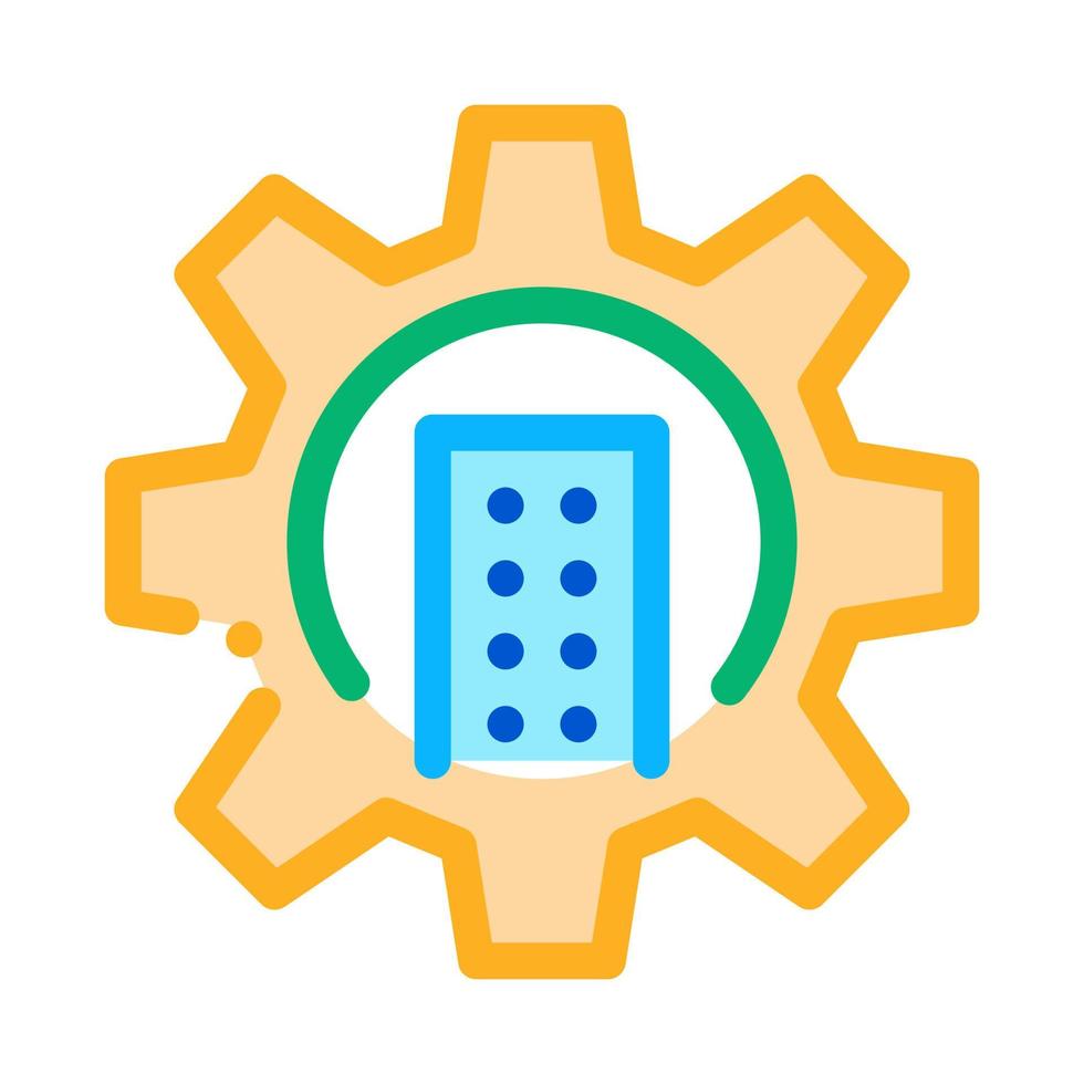 smart house mechanical gear icon vector outline illustration