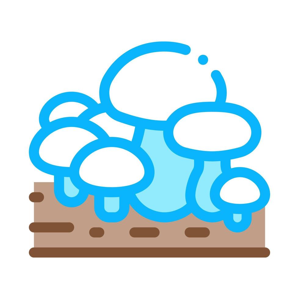 growing mushroom icon vector outline illustration