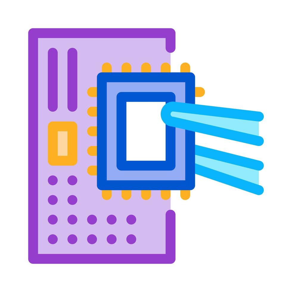 radio microchip icon vector outline illustration