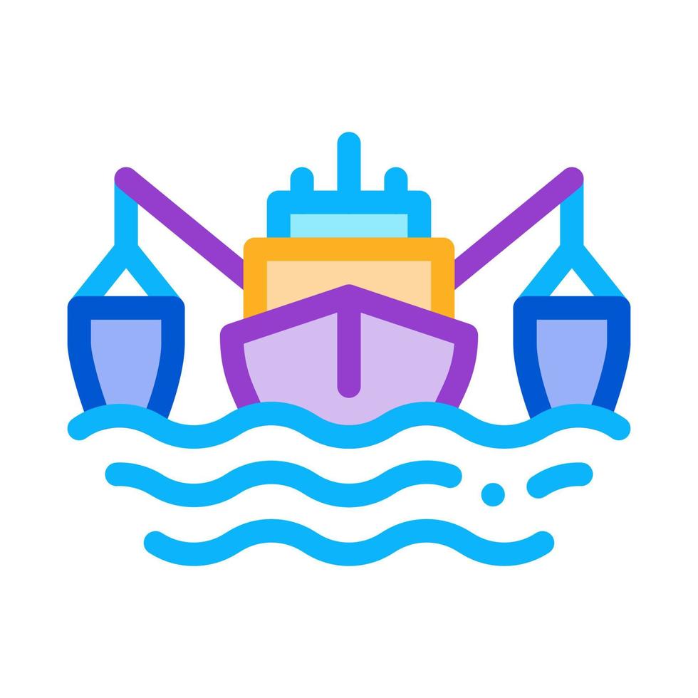 fishing boat icon vector outline illustration