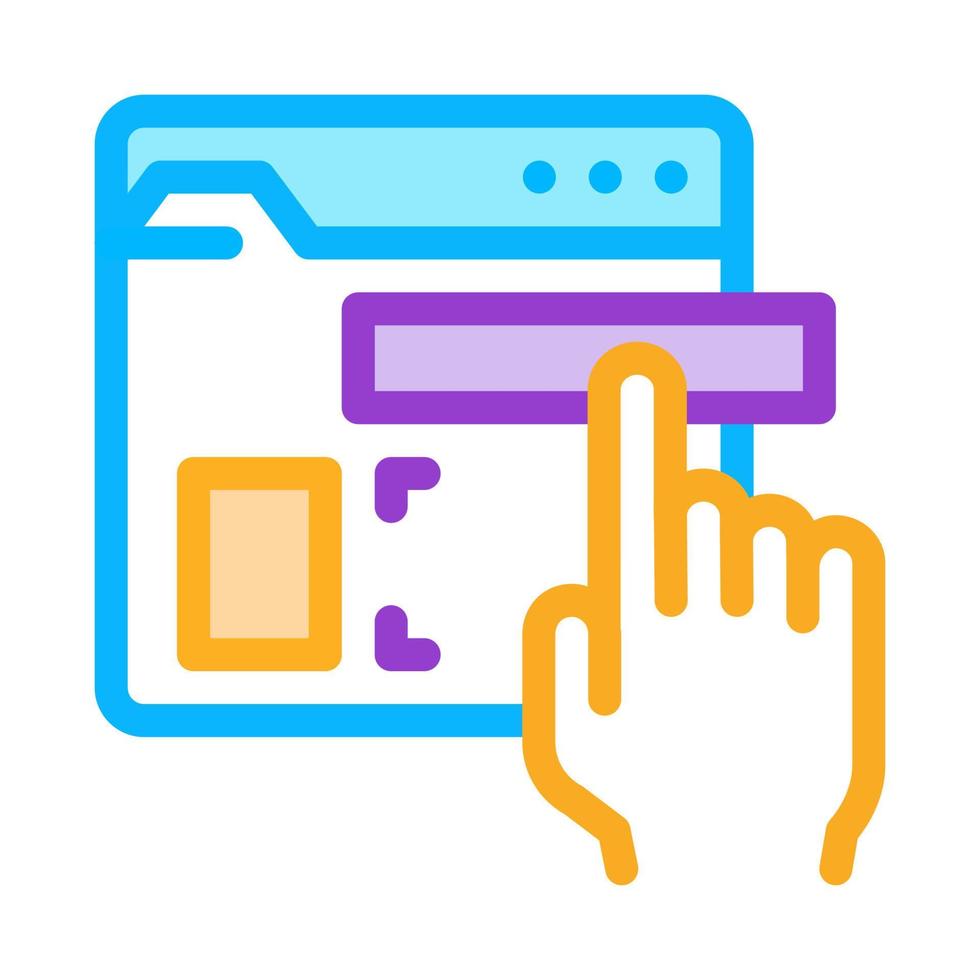 web site elements dragging icon vector outline illustration