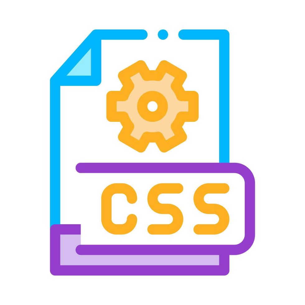 ilustración de contorno de vector de icono de código css frontal