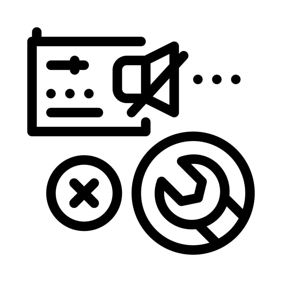 radio broken sound repair icon vector outline illustration