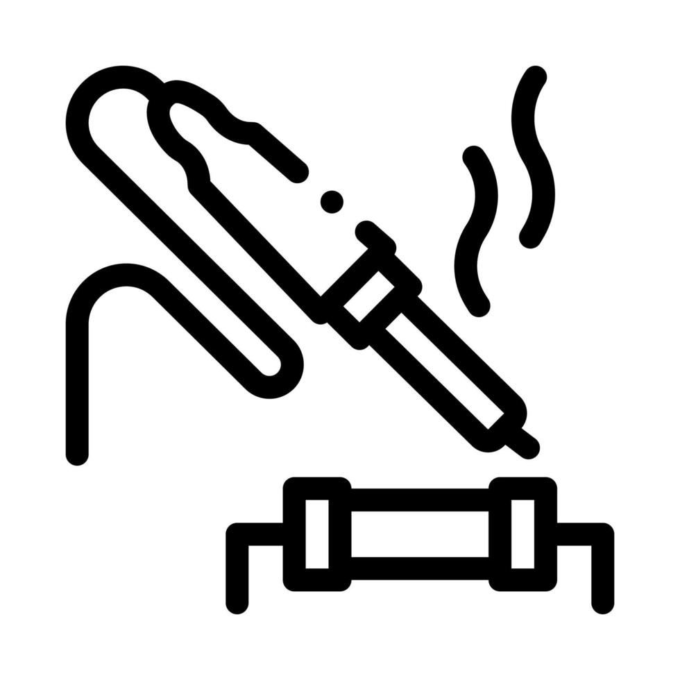 soldering iron solder resistor icon vector outline illustration