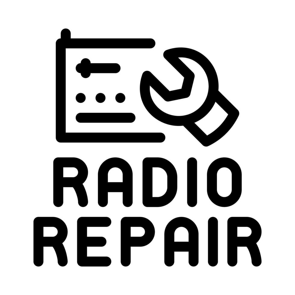 radio repair icon vector outline illustration