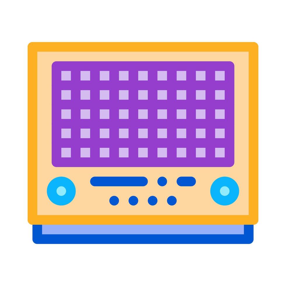 vintage radio icon vector outline illustration