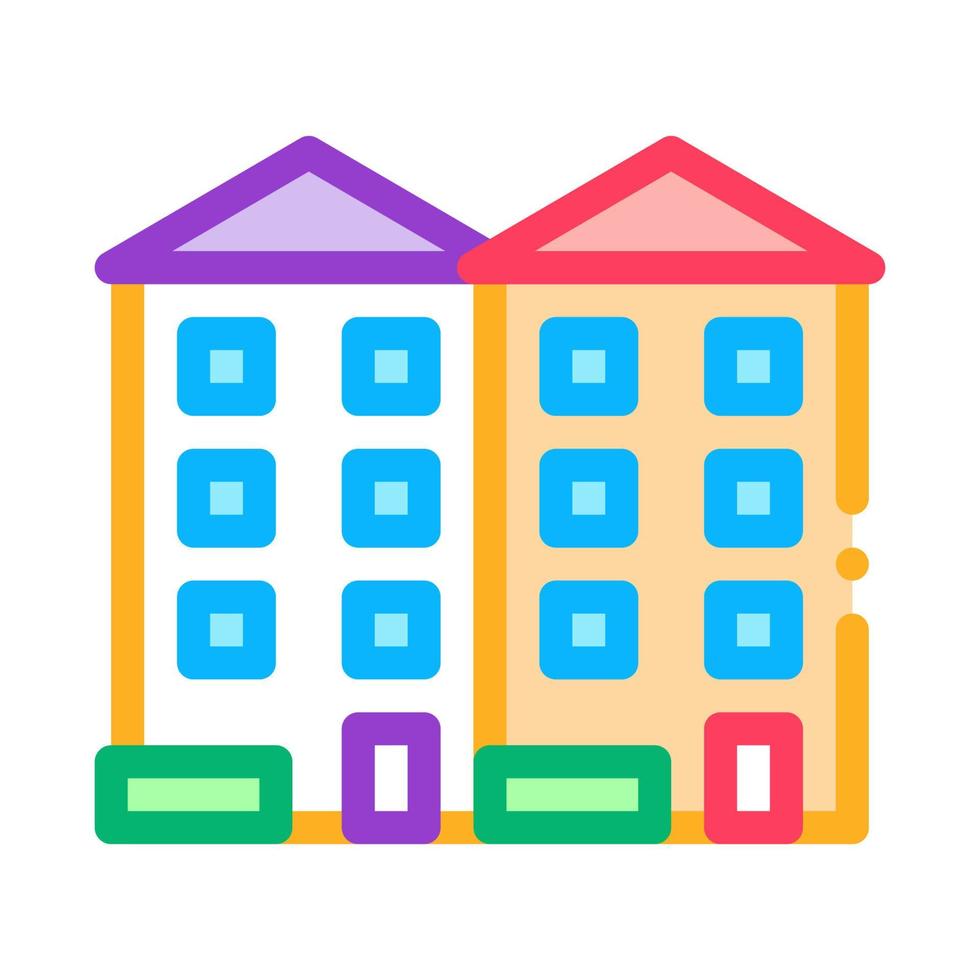 apartment houses icon vector outline illustration
