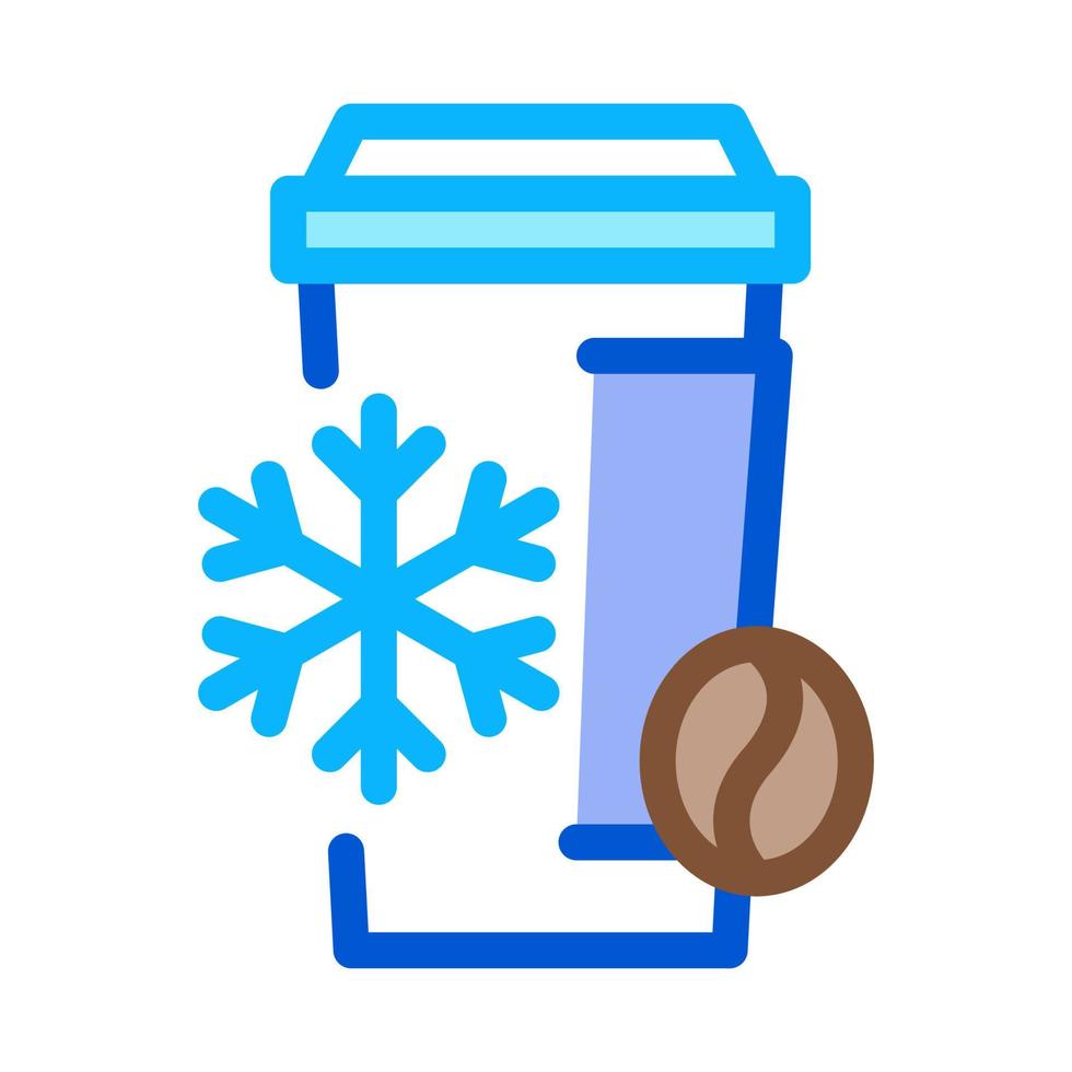 cold coffee cup icon vector outline illustration