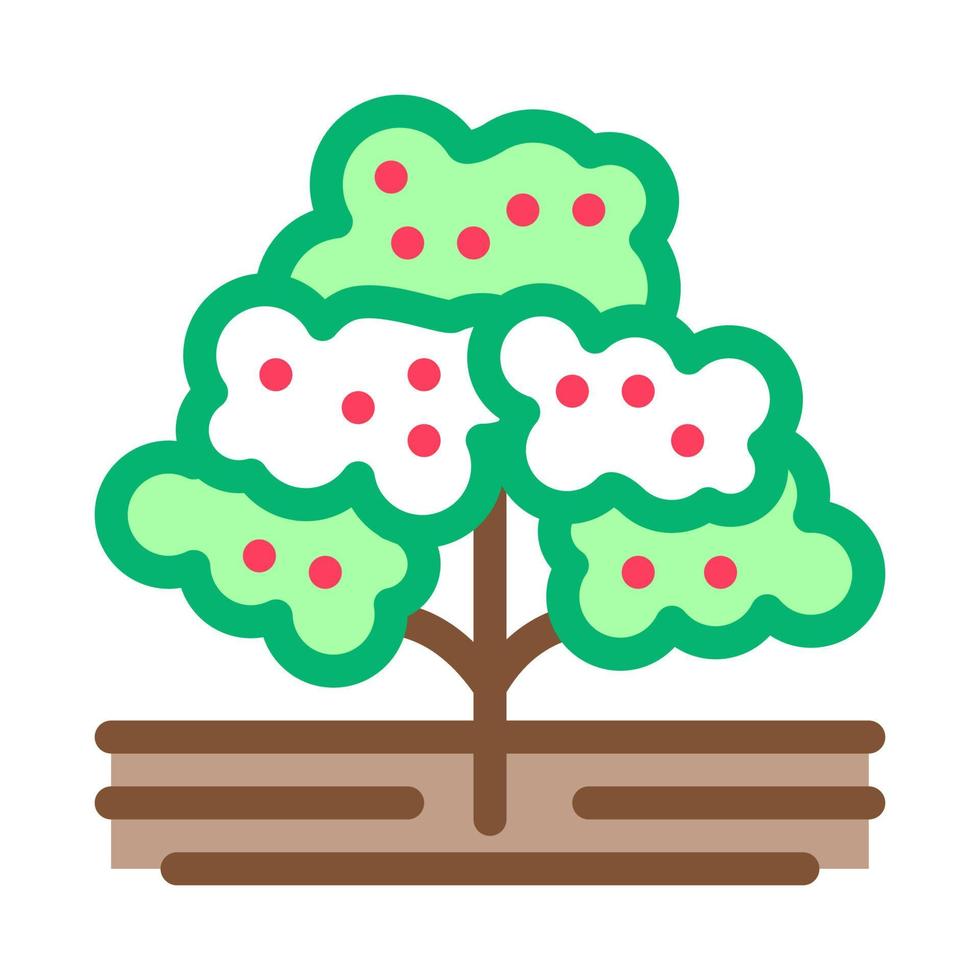 ilustración de contorno de vector de icono de árbol de café