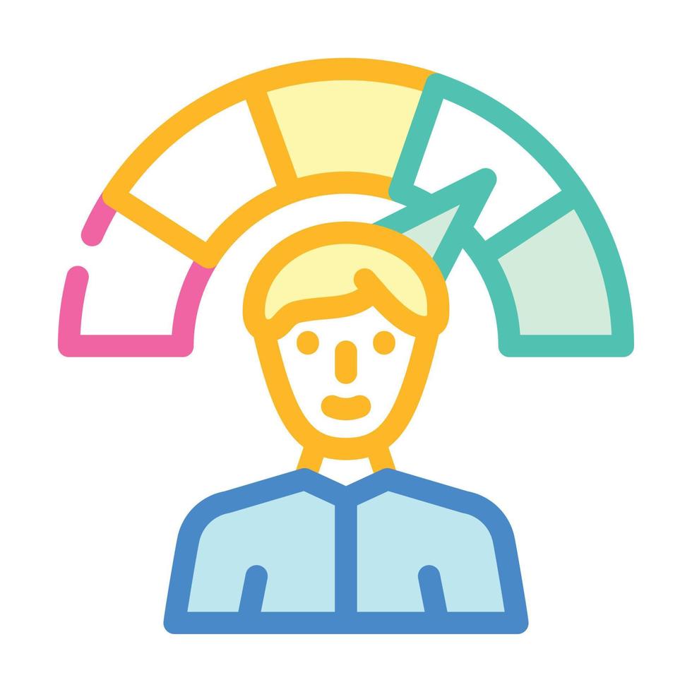 positive employee level color icon vector illustration