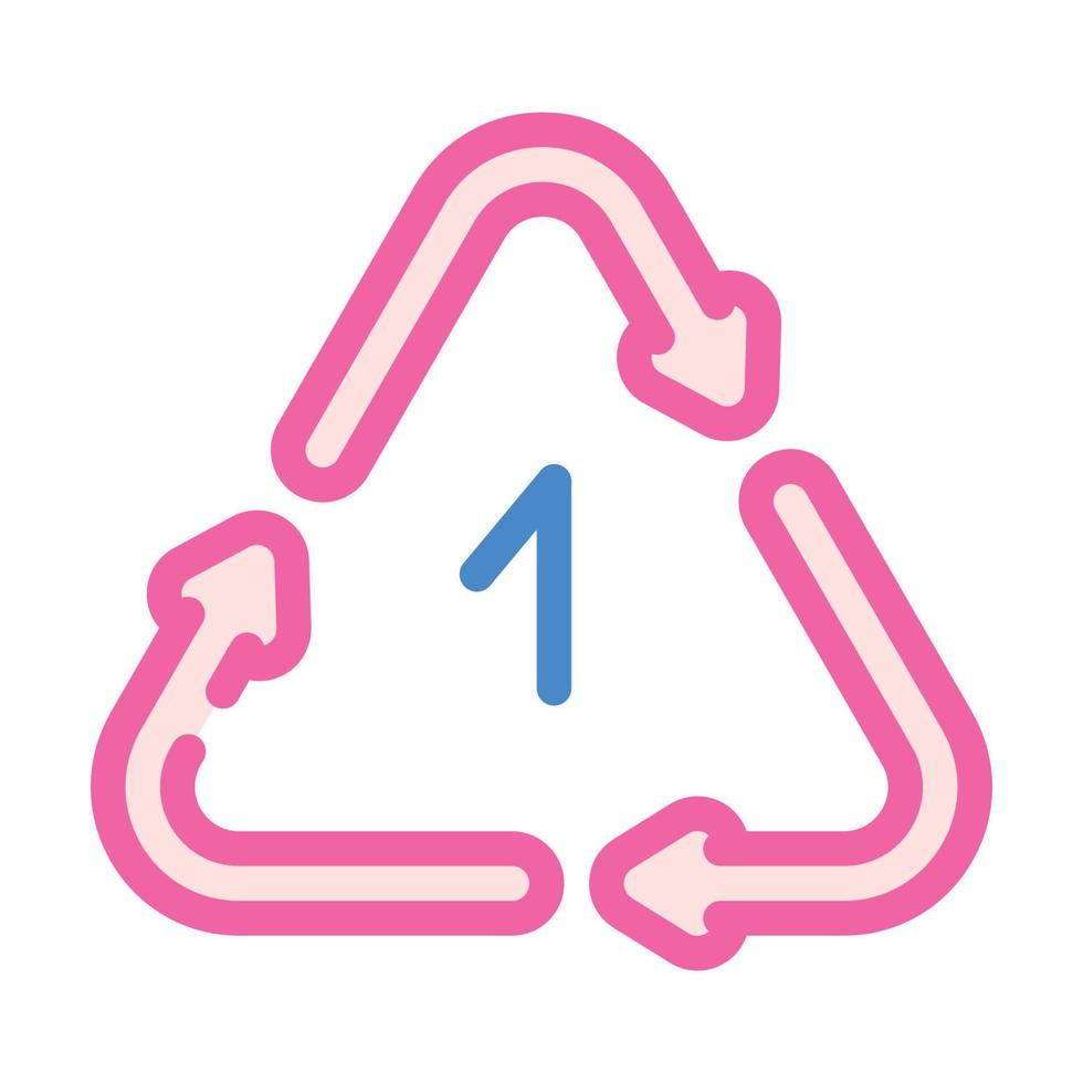 once reusing plastic packaging color icon vector illustration