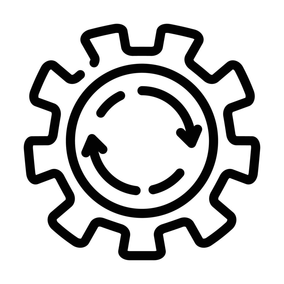 cogwheel erp line icon vector illustration