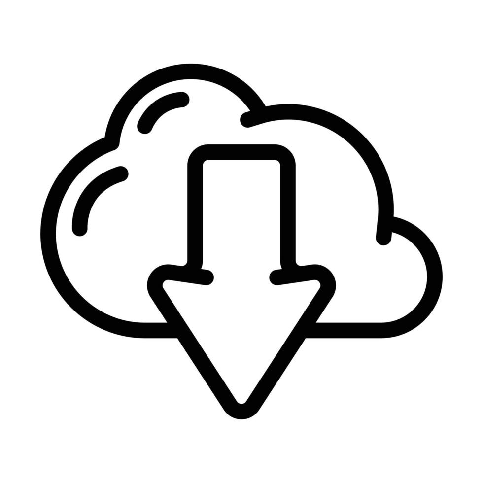 download file from cloud line icon vector illustration