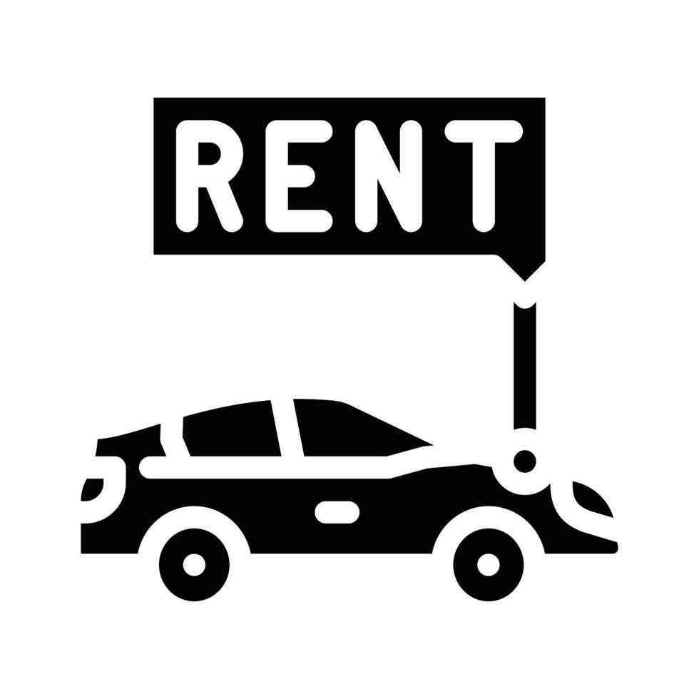 ilustración de vector de icono de glifo de alquiler de coches