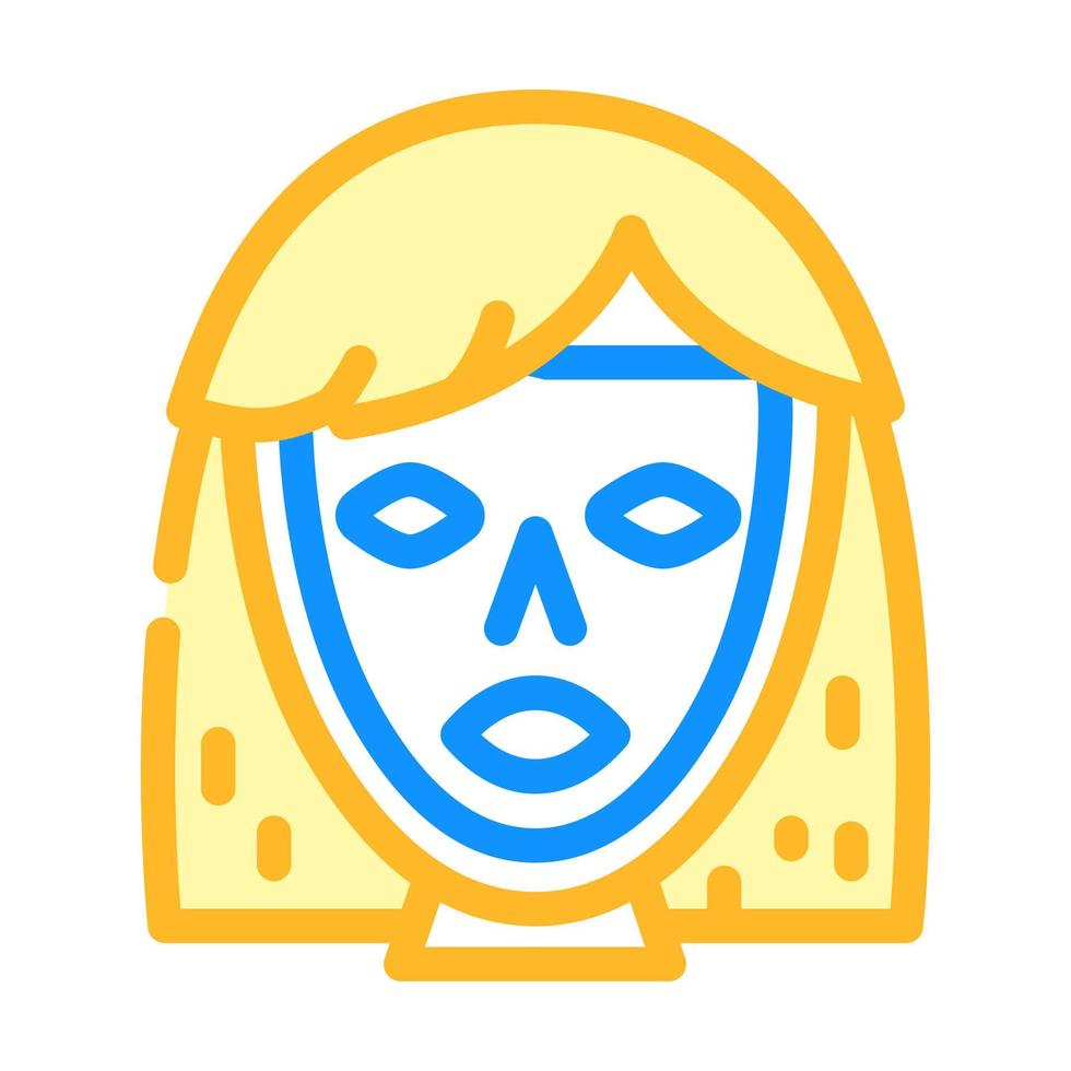 facial mask cosmetic color icon vector illustration