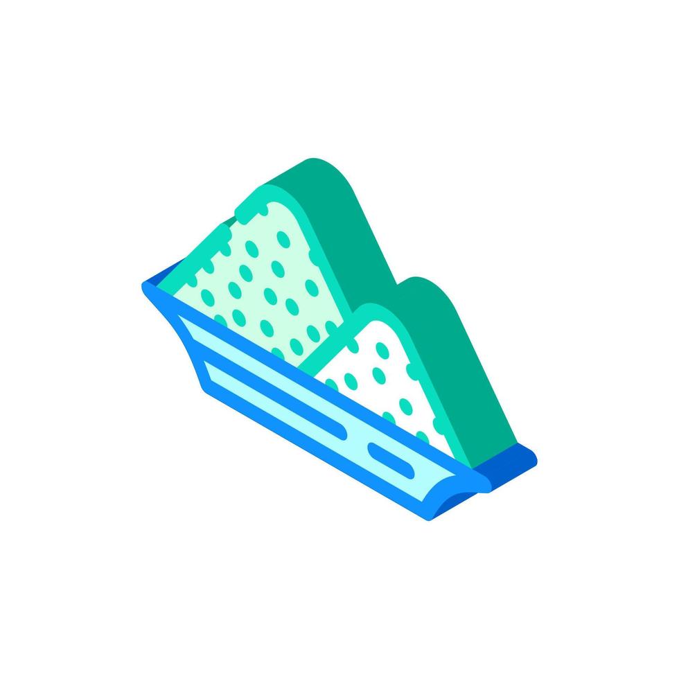 salt heap in plate isometric icon vector illustration