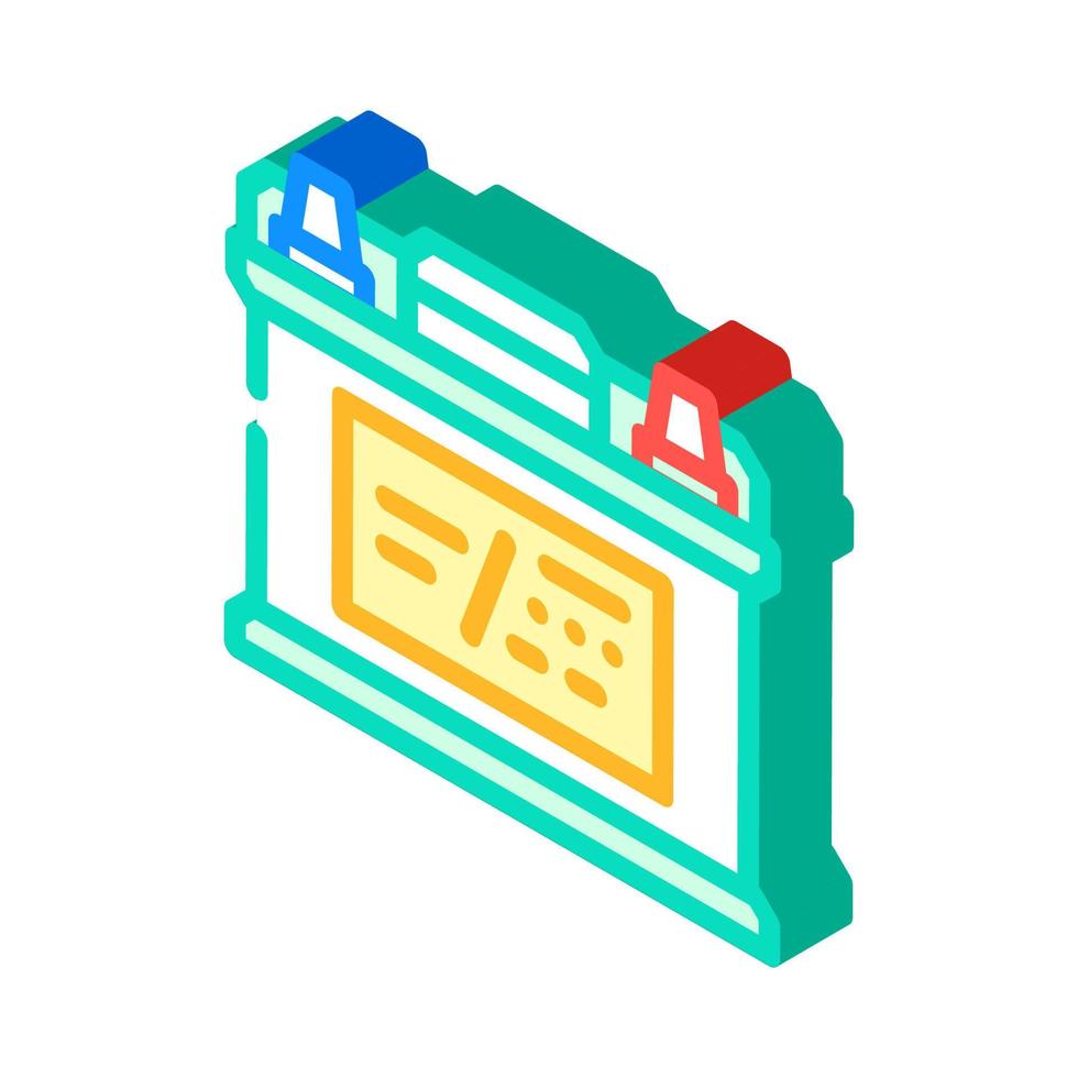 battery car isometric icon vector illustration